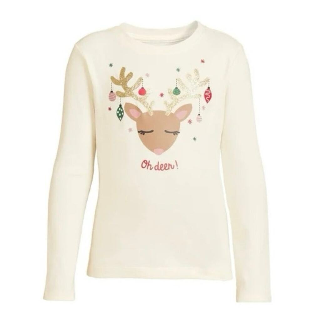 Holiday Time Reindeer Long Sleeve Tee - Medium